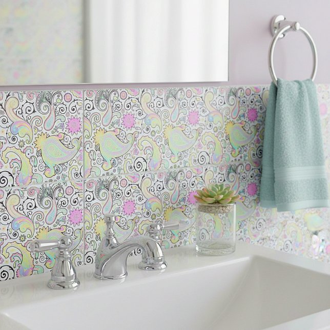 Pastel paisley ceramic tile (Creator Uploaded)