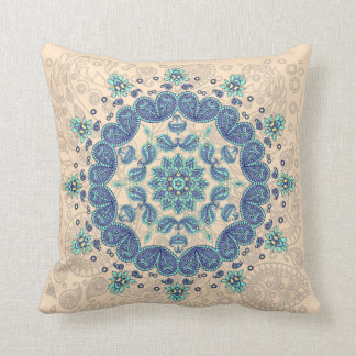 Pastel Paisley Kaleidoscope Throw Pillow