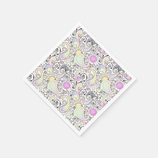 Pastel paisley napkin (Corner)