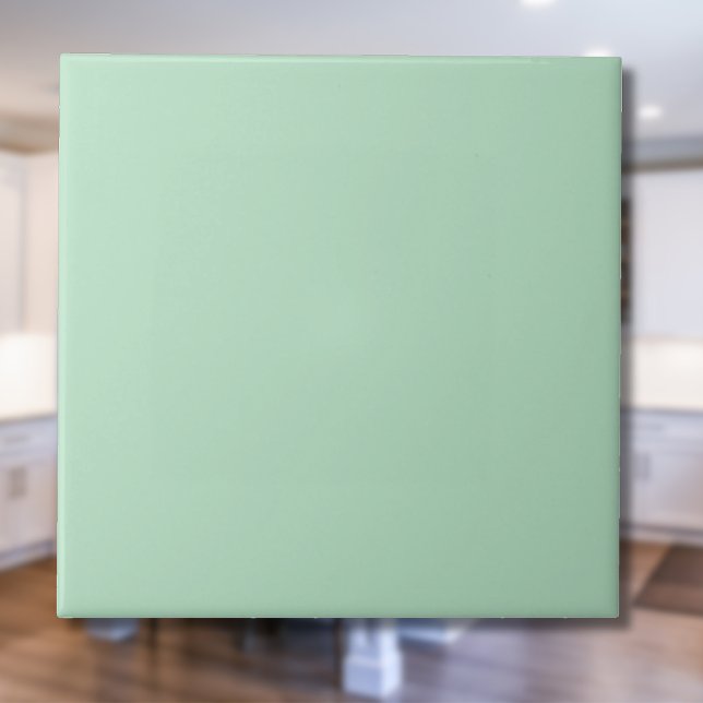 Pastel Pale Green Solid Colour | Classic | Elegant Ceramic Tile (Creator Uploaded)