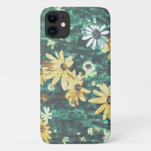 Pastel Pale Green Yellow Flowers iPhone 11 Case