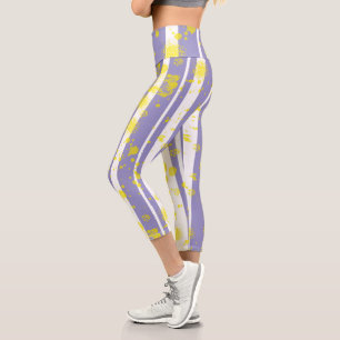 Pastel Pale Lavender Purple Abstract Art  Capri Leggings