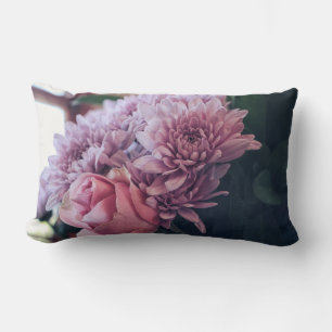 Pastel Pale Pink Purple Rose Flowers Cushion