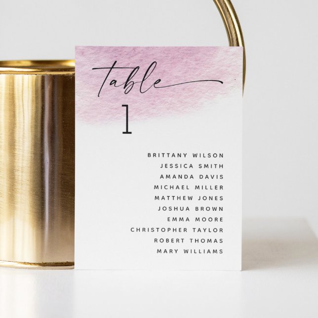 Pastel pale pink purple wedding seating chart invitation (Creator Uploaded)