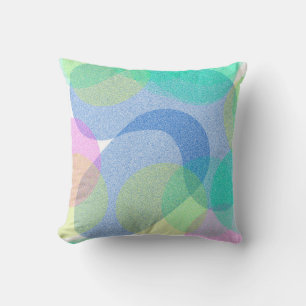 Pastel Pale Turquoise Abstract Art Circles Cushion