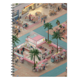 Pastel Palm Mall Food Plaza Notebook