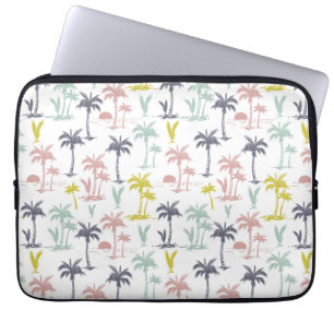 Pastel Palm Tree by the Beach Pattern Laptop Sleeve