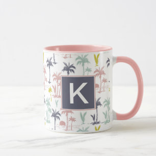 Pastel Palm Tree by the Beach Pattern Mug