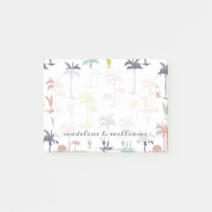 Pastel Palm Tree by the Beach Pattern Post-it Notes