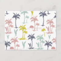 Pastel Palm Tree by the Beach Pattern