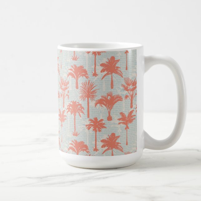 Pastel Palm Tree Pattern Coffee Mug (Right)