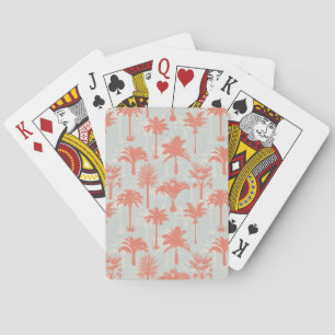 Pastel Palm Tree Pattern Playing Cards