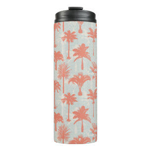 Pastel Palm Tree Pattern Thermal Tumbler