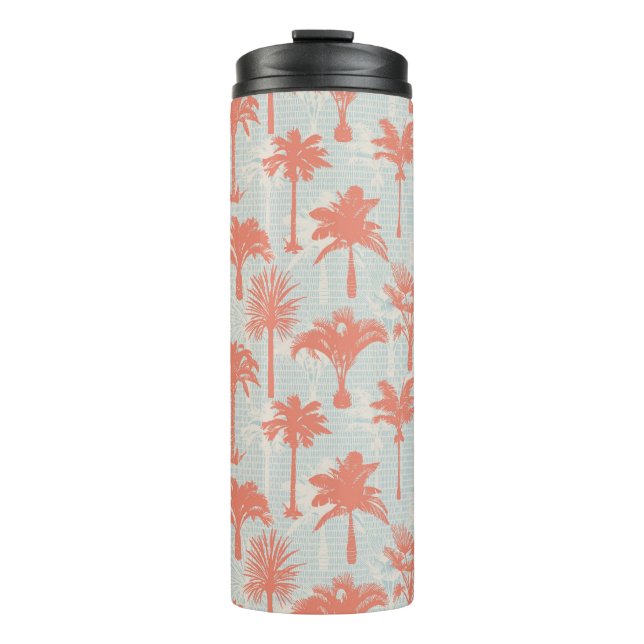 Pastel Palm Tree Pattern Thermal Tumbler (Front)