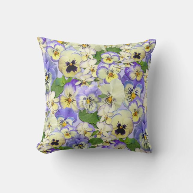 Pastel  Pansies Cushion (Front)