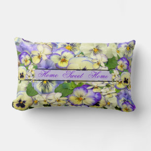 Pastel Pansies Lumbar Cushion