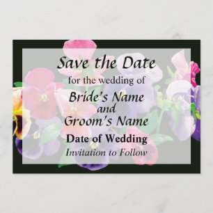 Pastel Pansies Save the Date