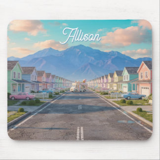 Pastel Paradise, Infinite Road | Eerie Suburbia Mouse Pad