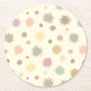Pastel Party Pollen - seamless pattern. Round Paper Coaster