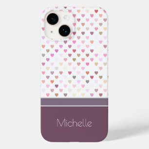 Pastel Passion Hearts Personalised Name Case-Mate iPhone 14 Case