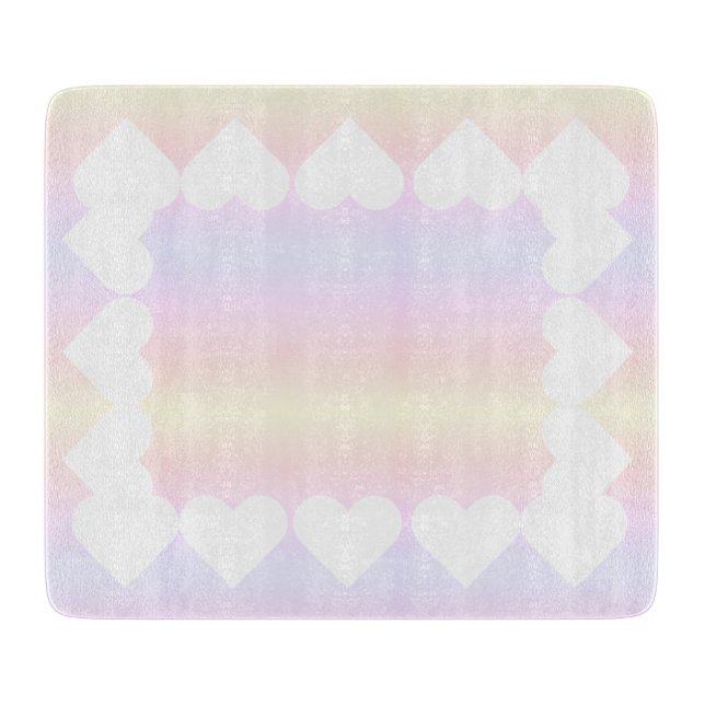 Pastel - pastel - colored heart - Heart Cutting Board (Front)