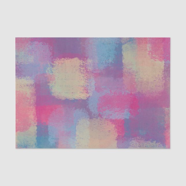 Pastel Patchwork Abstract Dreamy Design Tissue Paper (Front)