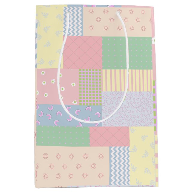 Pastel Patchwork Medium Gift Bag (Front)