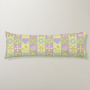 Pastel Patchwork Motif Pattern Body Cushion