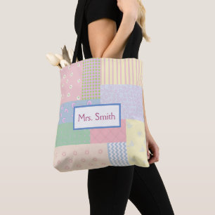 Pastel Patchwork Tote Bag