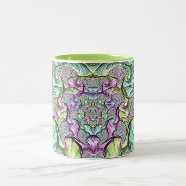 ~PASTEL PATH  ~ Fractal Pattern ~ Original   Two-Tone Coffee Mug (Center)
