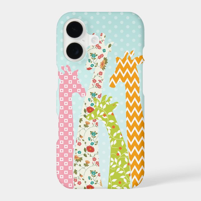 Pastel Pattern Filled 4 Giraffes iPhone 7 Plus (Back)