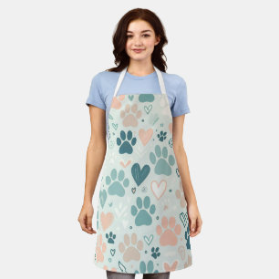 Pastel Paw Print Apron – Chic and Playful