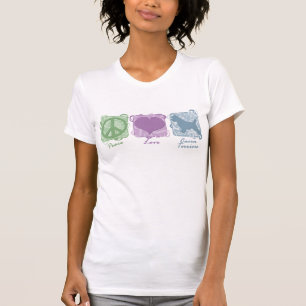 Pastel Peace, Love, and Cairn Terriers T-Shirt