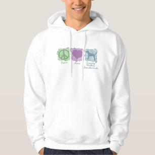 Pastel Peace, Love, and Treeing Walker Coonhounds Hoodie
