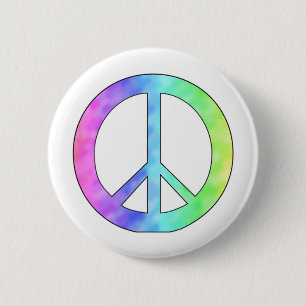 Pastel Peace Sign 6 Cm Round Badge