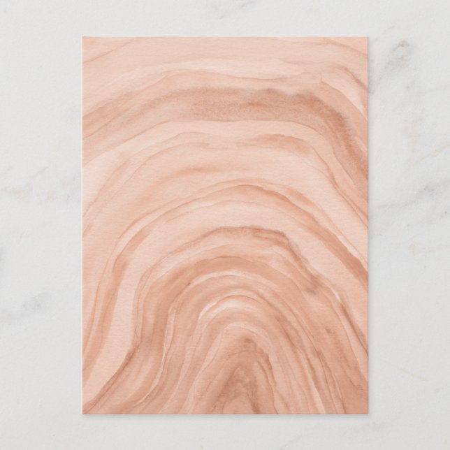 Pastel Peach Abstract Watercolor Art Agate Postcard (Front)