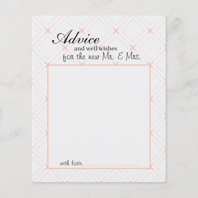 Pastel Peach and Cream Geometric Advice Card (Front)