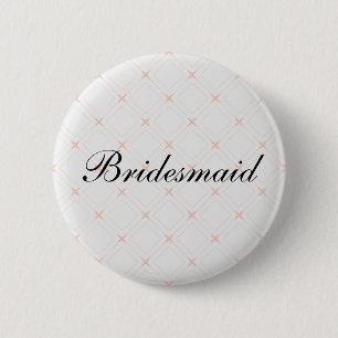 Pastel Peach and Cream Geometric Bridesmaid 6 Cm Round Badge