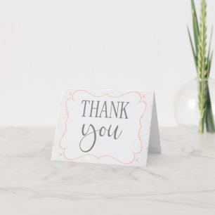 Pastel Peach and Cream Geometric Thank You Card