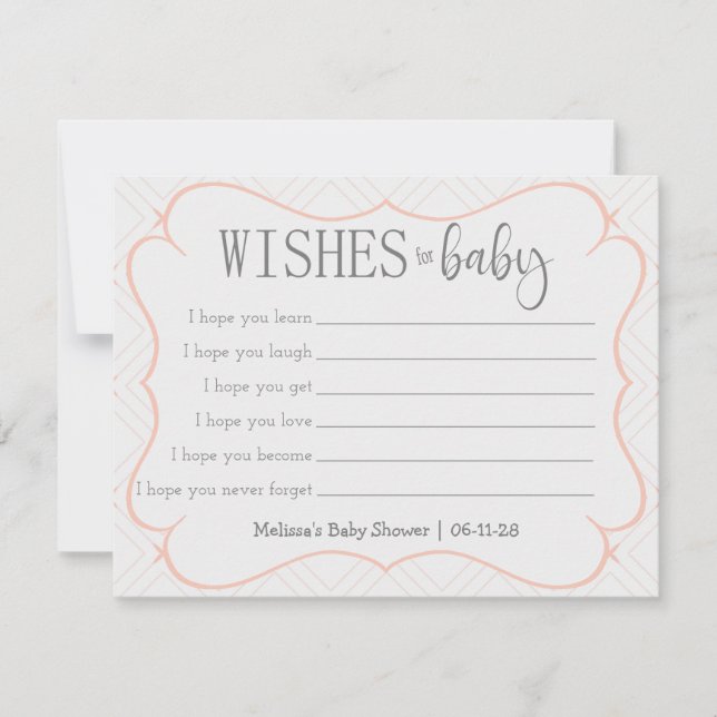 Pastel Peach and Cream Geometric Wishes for Baby (Front)