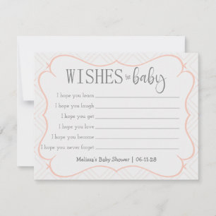 Pastel Peach and Cream Geometric Wishes for Baby