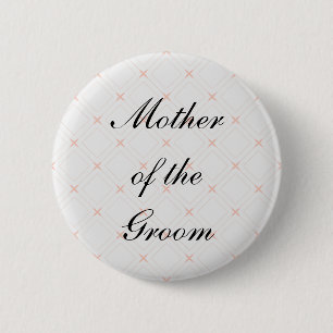 Pastel Peach and Cream Mother of the Groom 6 Cm Round Badge