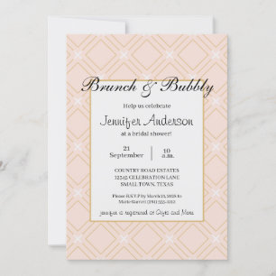 Pastel Peach and Gold Geometric Bridal Brunch