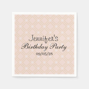 Pastel Peach and Gold Geometric Napkin