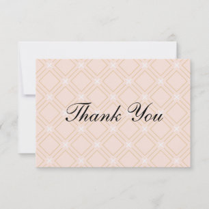 Pastel Peach and Gold Geometric Thank You Card