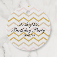 Pastel Peach and Gold Zig Zag
