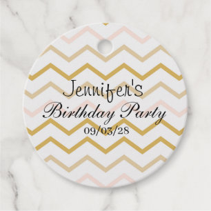 Pastel Peach and Gold Zig Zag Favour Tags