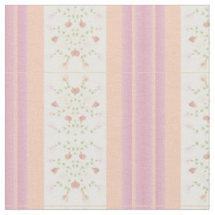 Pastel Peach and Pink Stripe Fabric