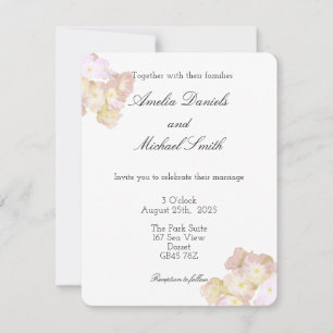 Pastel Peach & Cream Floral Wedding Invitation
