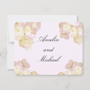 Pastel Peach & Cream Floral Wedding Invitation